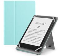 MoKo Universal Case for 6",7" Kindle eReaders Fire Tablet - Kobo/Voyager/Lenovo/Sony, Lightweight PU Leather Folio Shell Cover Case, with Hand Strap/Kickstand, Pure-Sky Blue