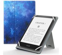 MoKo Universal Case for 6",6.8",7" Kindle eReaders Fire Tablet, Kindle/Kobo/Voyaga/Lenovo/Sony Kindle E-Book Tablet, PU Leather Folio Shell Cover Case, with Hand Strap/Kickstand, Blue Starry Sky