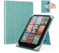MoKo Universal Case for 6.8, 7 Inch Kindle Paperwhite eReaders Tablets, Kindle Paperwhite/Colorsoft/Kobo Libra/Boox/Ocean,Lightweight Folio Shell Cover Case with Hand Strap/Kickstand, Denim Green