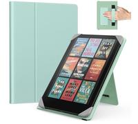MoKo Universal Case for 6.8, 7 Inch Kindle Paperwhite eReaders Tablets, Kindle Paperwhite/Colorsoft/Kobo Libra/Boox/Ocean, Lightweight Folio Shell Cover Case with Hand Strap/Kickstand,LZ Tequila Green
