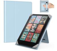 MoKo Universal Case for 6.8, 7 Inch Kindle Paperwhite eReaders Tablets, Kindle Paperwhite/Colorsoft/Kobo Libra/Boox/Ocean,Lightweight Folio Shell Cover Case with Hand Strap/Kickstand, Sky Blue