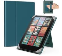 MoKo Universal Case for 6.8, 7 Inch Kindle Paperwhite eReaders Tablets, Kindle Paperwhite/Colorsoft/Kobo Libra/Boox/Ocean, Lightweight Folio Shell Cover Case with Hand Strap/Kickstand, Turquoise