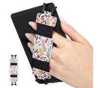 MoKo Soft Hand Strap for 6-8" Kindle eReaders Fire Tablet Kindle/Kobo/Voyaga/Lenovo/Sony Kindle E-Book Tablet, Black High-Elasticity Versatile Hand Strap Lightweight Finger Grip Holder, Flowers