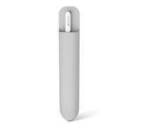 MoKo Universal Stylus Holder, Reusable Adhesive Silicone Pencil Protected Sleeve Compatible with Apple Pencil Pro/ (USB-C)/ 1st/ 2nd Generation, Similarly Sized Styluses Accessories, Silver Gray