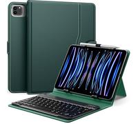 MoKo Universal Tablet Case with QWERTY Keyboard for 9",9.7",10.1",10.2",10.4",10.5",10.9",11" Tablet, with Removable Wireless Bluetooth Keyboard&Pen Holder for iPad Samsung Fire Pixel, Midnight Green