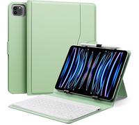 MoKo Universal Tablet Case with QWERTY Keyboard for 9",9.7",10.1",10.2",10.4",10.5",10.9" Tablet, with Removable Wireless Bluetooth Keyboard&Pen Holder for iPad, Samsung, Fire, Pixel, Other, Green