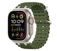 MoKo Upgraded Ocean Band Compatible with Apple Watch 42/44/45/46/49mm | For iWatch Ultra 4/3/2/1, Series 12/11/10/9/8/7/6/5/4, SE3/2/1, Silicone Sport Strap, for Men Women, Metal Connector