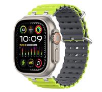 MoKo Upgraded Ocean Band Compatible with Apple Watch 42/44/45/46/49mm | For iWatch Ultra 4/3/2/1, Series 12/11/10/9/8/7/6/5/4, SE3/2/1, Silicone Sport Strap, for Men Women, Metal Connector