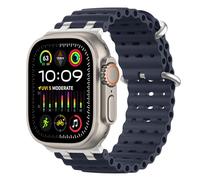MoKo Upgraded Sports Strap Compatible with Apple Watch 49mm, 46mm, 45mm, 44mm, 42mm, Replacement Silicone Straps for iWatch S10 9 8 7 6 5 4 3 SE2 SE Ultra2 Ultra for Men Women, Silver/Navy Blue
