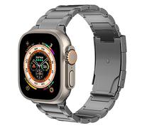 MoKo Titanium Band Compatible with Apple Watch Ultra2 Strap 49mm 46mm 45mm 44mm 42mm,Metal Replacement Watch Band with Double Push-Button Clasp for iWatch Ultra SE2 SE Series 10 9 8 7 6 5 4 3 2 1,Gray