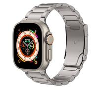 MoKo Titanium Band Compatible with Apple Watch Ultra2 Strap 49mm 46mm 45mm 44mm 42mm,Metal Replacement Watch Band with Double Push-Button Clasp for iWatch Ultra SE2 SE Series 10 9 8 7 6 5 4 3 2 1,Titm