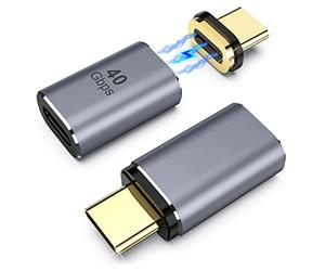 MoKo USB C Magnetic Adapter 2 Pack, Magnetic Breakaway USB C Adapter 24 Pin with PD 100W/USB4 40Gbps/8K Video for Thunderbolt 3/4, MacBook Pro/Air/ROG Ally/Steam Deck/PS Portal/PS5 PSVR2, Straight