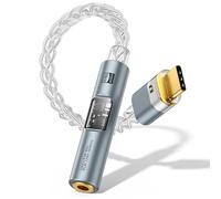MoKo USB C to 3.5mm Audio Adapter - Dual Chip CX31993 MAX97220 DAC & HiFi Amplifier, Type C to Headphone 3.5mm Aux Jack Dongle for Android iPhone iPad Mac Windows Switch PS5, Gray