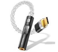 MoKo USB C to 3.5mm Audio Adapter - Dual Chip CX31993 MAX97220 DAC & HiFi Amplifier, Type C to Headphone 3.5mm Aux Jack Dongle for Android iPhone iPad Mac Windows Switch PS5, Black