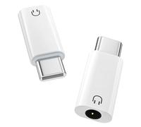 MoKo USB C to 3.5mm Audio Headphone Adapter, Type C to Headphone 3.5mm Aux Jack Dongle Compatible with iPhone 16 15 Pro Max Plus, Galaxy S24 S23 S22, iPad Air/Pro, MacBook, Pixel, White