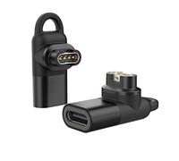 MoKo USB C to Garmin Adapter 2-Pack, 90 Degree Type C Charger Connector Watch Charging Data Transfer Compatible with Garmin Fenix 7/7S/7X/6/6S/6X/5/5S/5X/Forerunner 245/255/Vivoactive 3/4/Instinct 2