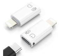 MoKo USB C to Lightning Adapter, Lightning Male to USB C Female Adapter Compatible with 14/13/12/11 Pro Max/iPad/iPod/AirPods, Support Charging, Data Transfer, OTG Function, White