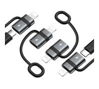 MoKo USB C to Lightning Adapter with 36W PD Fast Charging, Not for Audio/OTG, USB-C Female to Lightning Male Adapter for iPhone 14/13/12/11/iPad/iPod/AirPods, with Anti-Lost Loop, Gray, 4 Pack