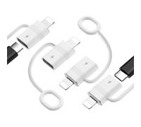 MoKo USB C to Lightning Adapter with 36W PD Fast Charging, Not for Audio/OTG, USB-C Female to Lightning Male Adapter for iPhone 14/13/12/11/iPad/iPod/AirPods, with Anti-Lost Loop, White, 4 Pack