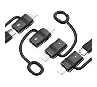 MoKo USB C to Lightning Adapter with 36W PD Fast Charging, Not for Audio/OTG, USB-C Female to Lightning Male Adapter for iPhone 14/13/12/11/iPad/iPod/AirPods, with Anti-Lost Loop, Black, 4 Pack