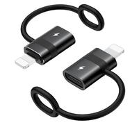MoKo USB C to Lightning Adapter with 36W PD Fast Charging, USB-C Female to Lightning Male Adapter for iPhone 14/13/12/11/iPad/iPod/AirPods, with Anti-lost Loop, Not for Audio/OTG, Black