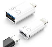 MoKo USB C to Lightning Headphone Adapter, Lightning to USB-A OTG Adapter, for i-Phone 14/13/12/11 Pro Max/iPad/iPod/AirPods, Support 10W Fast Charging/Data Transfer