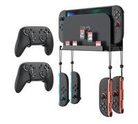 MoKo Wall Mount for Nintendo Switch 2 (2025), Metal Wall Mount Bracket with 4 Hooks for JoyCon Controller, Airflow Gap Design Fast Heat Dissipation, Safely Store Your Switch 2 Near or Behind TV, Black