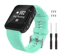 MoKo Watch Band Compatible with Forerunner 35/30, Soft Silicone Watch Band Sport Bracelet Strap with 6pcs Screws and 2pcs Screwdrivers for Forerunner 35 GPS Running Smartwatch,Mint Green