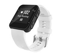 MoKo Watch Band Compatible with Garmin Forerunner 35/30, Soft Silicone Watch Band Sport Bracelet Strap with 6pcs Screws and 2pcs Screwdrivers for Garmin Forerunner 35 GPS Running Smart Watch, White