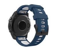MoKo Watch Strap Compatible with Garmin Fenix 7/7 Pro/6/6 Pro/5/5 Plus/Forerunner 965/955/945/Instinct Solar/Instinct 2, Quick Fit 22mm Soft Silicone Replacement Band Sport Wristband, Blue/White