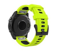 MoKo Watch Strap Compatible with Garmin Fenix 7/7 Pro/6/6 Pro/5/5 Plus/Forerunner 965/955/945/Instinct Solar/Instinct 2, Quick Fit 22mm Soft Silicone Replacement Band Sport Wristband, Lime/Black