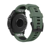 MoKo Watch Strap Compatible with Garmin Fenix 7/7 Pro/6/6 Pro/5/5 Plus/Forerunner 965/955/945/Instinct Solar/Instinct 2, Quick Fit 22mm Soft Silicone Replacement Band Sport Wristband, Army Green/Black