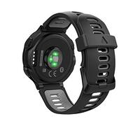 MoKo Watch Strap Compatible with Garmin Forerunner 735XT/220/230/235/235 Lite/620/630 Smart Watch, Soft Silicone Adjustable Replacement Band fit Approach S20/S6/S5 - Black & Gray