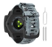 MoKo Watch Strap Compatible with Garmin Instinct Esports/Solar/Tactical/Tide Military Watch,Soft Silicone Adjustable Replacement Band Fit Garmin Instinct 2 Sports GPS Smart Watch, Mosaic Camouflage