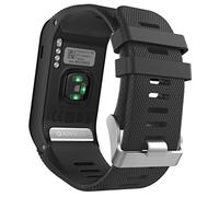 MoKo Watch Strap Compatible with Garmin Vivoactive HR, Soft Silicone Replacement Band ONLY for Vivoactive HR Sports GPS Smart Watch with Adapter Tools - BLACK