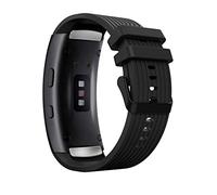 MoKo Watch Strap Compatible with Samsung Gear Fit 2/Gear Fit 2 Pro, Soft Silicone Replacement Sport Watch Band for Men Women, Black