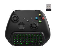 MoKo Green Backlight Keyboard for Xbox One Controller, Xbox Series X/S, Wireless Gaming Chat Keypad with USB Receiver&3.5mm Audio Jack, Accessories for Xbox-One/One S/Elite/2 Controller, Carbon Black