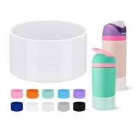 Mokoart Silicone Boot Compatible with Owala Kids Water Bottle 16/14 oz, Anti-Slip Rubber Bottom Protective Sleeve for Owala Kids FreeSip 16oz, Accessories for Owala Kids Flip - Transparent