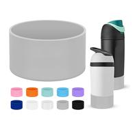 Mokoart Silicone Boot Compatible with Owala Kids Water Bottle 16/14 oz, Anti-Slip Rubber Bottom Protective Sleeve for Owala Kids FreeSip 16oz, Accessories for Owala Kids Flip 14oz (Grey)