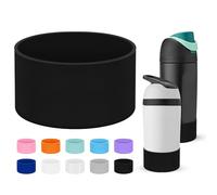 Mokoart Silicone Boot Compatible with Owala Kids Water Bottle 16/14 oz, Anti-Slip Rubber Bottom Protective Sleeve for Owala Kids FreeSip 16oz, Accessories for Owala Kids Flip 14oz (Black)