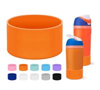 Mokoart Silicone Boot Compatible with Owala Kids Water Bottle 16/14 oz, Anti-Slip Rubber Bottom Protective Sleeve for Owala Kids FreeSip 16oz, Accessories for Owala Kids Flip 14oz (Orange)