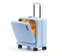 MOKOBARA The Transit Cabin Overnighter Luggage 58cms Cabin Size Poly-Carbonate Hard Sided 8 Hinomoto Wheels Suitcase Trolley (Shy Blue), Shy Blue, Overnighter Trolley Bag