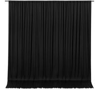 MoKoHouse 10ft x 8ft Black Backdrop Curtains Black Drape for Backdrop Halloween Thick Solid Fabric Cloth Backdrop 2 Panels 5ft x 8ft