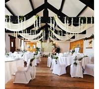 MoKoHouse 6 Panels Ivory 5ftx10ft Wedding Ceiling Drapes Chiffon Wedding Arch Drapes Fabric Sheer Swag for Ceremony Party Stage Reception Decorations
