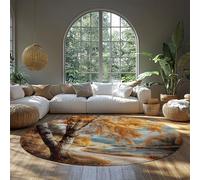 MOKOSAISE Beautiful Autumn Scenery Round Carpet Romantic Beautiful Natural Scenery Circle Area Rug for Living Home Study Dining Office Decor 61cm（runden）