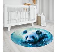 MOKOSAISE China Giant Pandas Soft Low Pile Circle Carpet Cute Wild Animals Round Area Rug for Bedroom Dining Room Farmhouse Office Decor 122cm（Round）