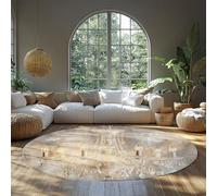 MOKOSAISE Elegant Crystal Non Slip Soft Round Carpet for Home Dining Living Room Decor Beautiful Aesthetic Washable Foldable Throw Circle Rugs 61cm（Round）