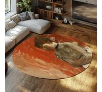MOKOSAISE Elegant Woman Round Area Rug 240cm（Round） Vintage Washable the Ballet Dancer with Arms Crossed Prints Circle Carpet for Bedroom Living Room Entryway