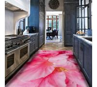 MOKOSAISE Floral Area Rug Living Room 200x280cm Gradient Pink Petals Washable Rugs for Bedroom Thin Low Pile Modern Hibiscus Carpet for Nursery Dining Room Door Mat