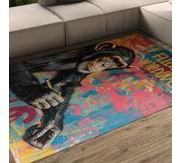MOKOSAISE Graffiti Area Rug Washable 200x300cm Modern Bold Colors Street Art Style Low-Pile Carpet for Living Room Hallway Office Dining Room Kitchen